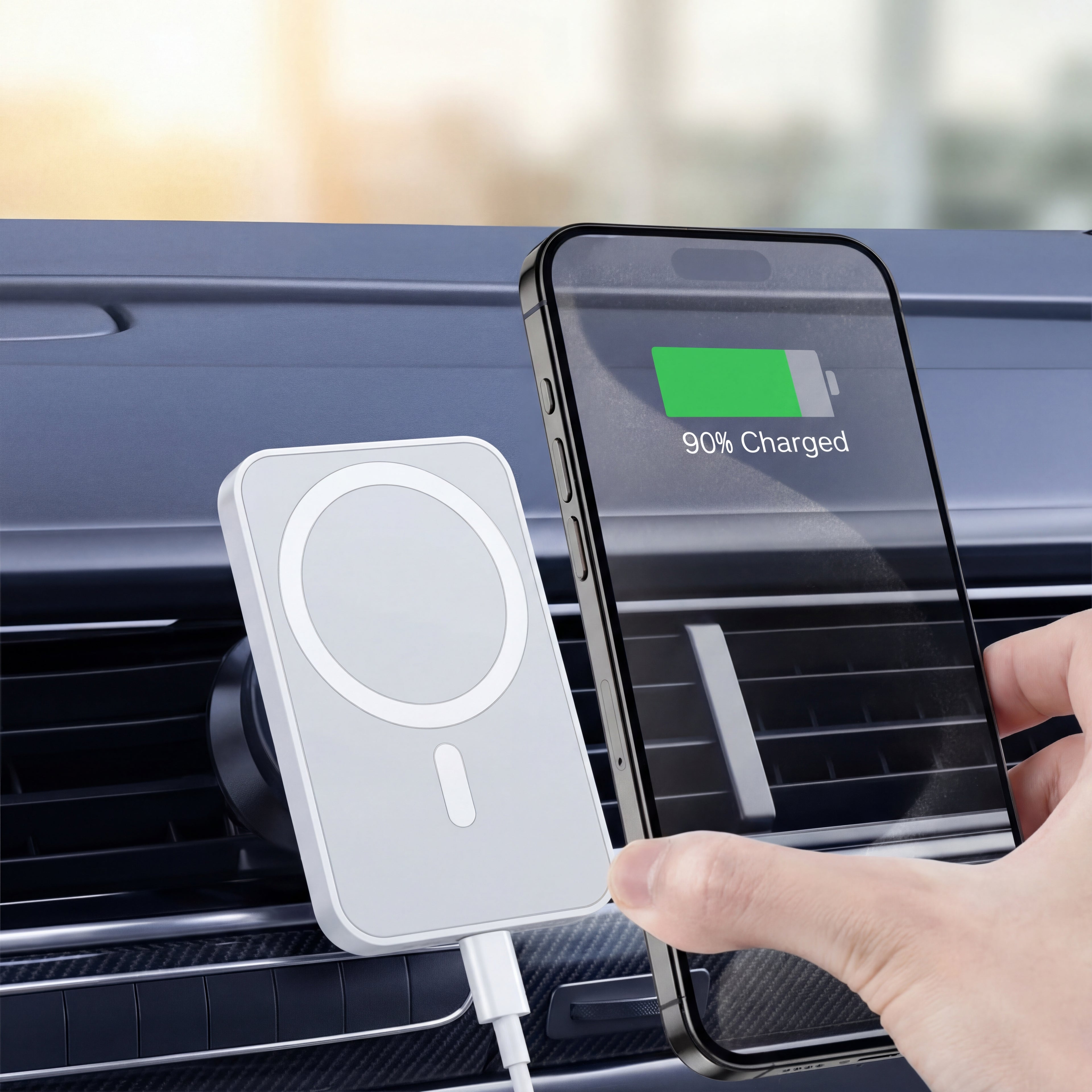 MagSafe Magnetic Wireless Car Charger – 30W Fast Charging